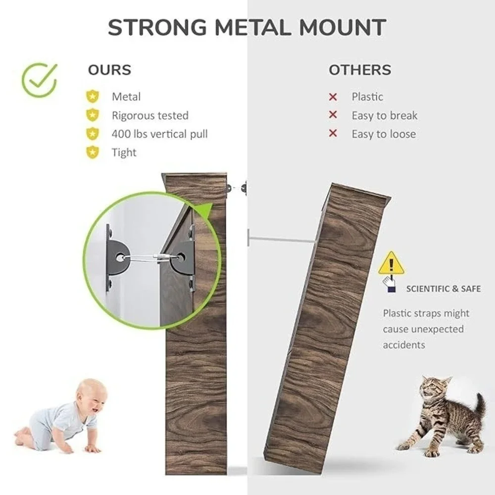 New Furniture Straps for Baby Pet Proofing (6 Pack) Metal Furniture Anchors